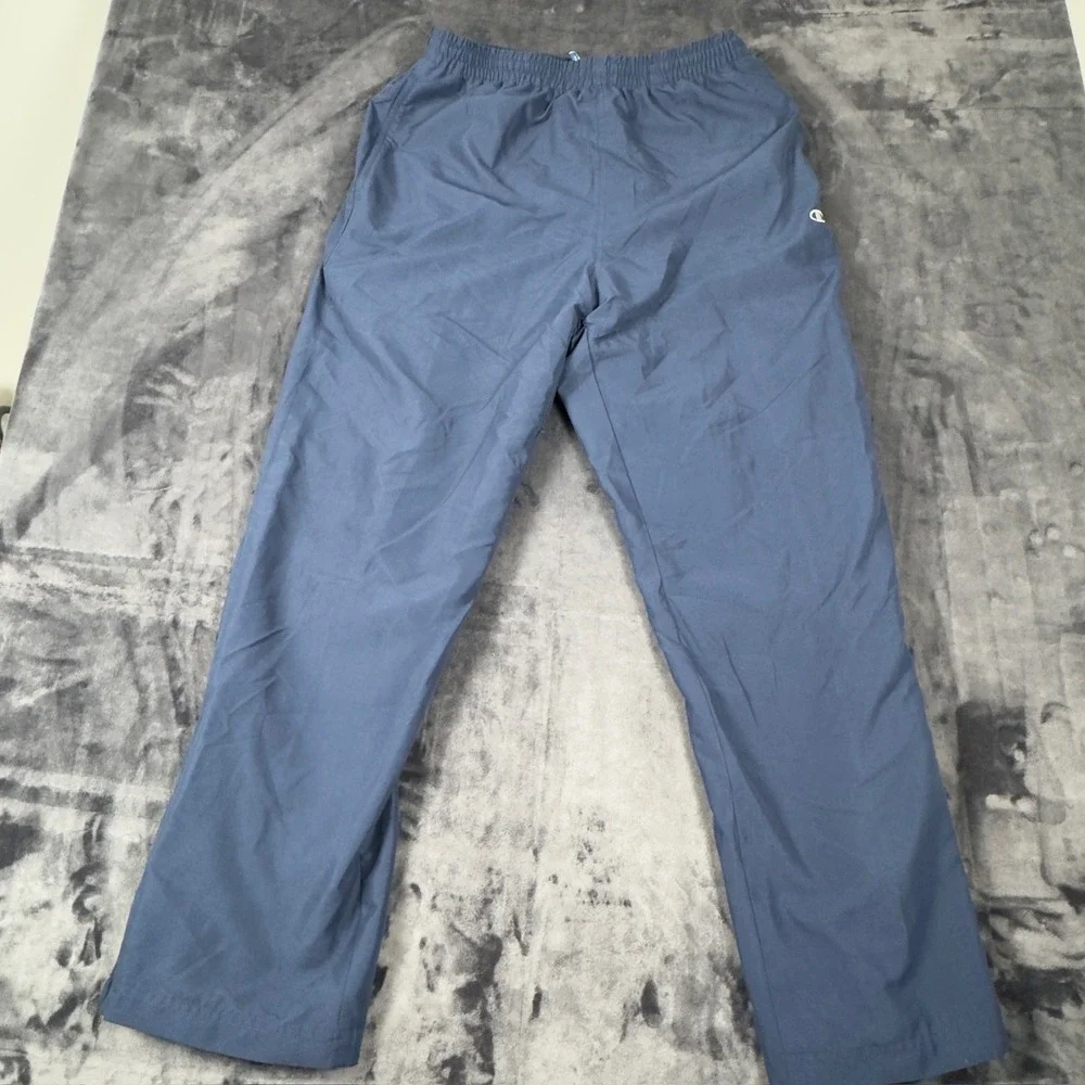Champion Track Pants Mens Large Blue Elastic Waist Lightweight Lined 2540